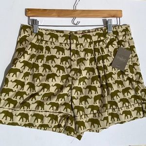 ANTHROPOLOGY SHORTS  ELEPHANT DESIGN with CUFFS